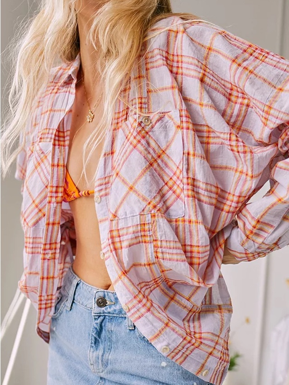 BDG Urban Outfitters Plaid Button-Up Shirt - Size S - Picture 2 of 6